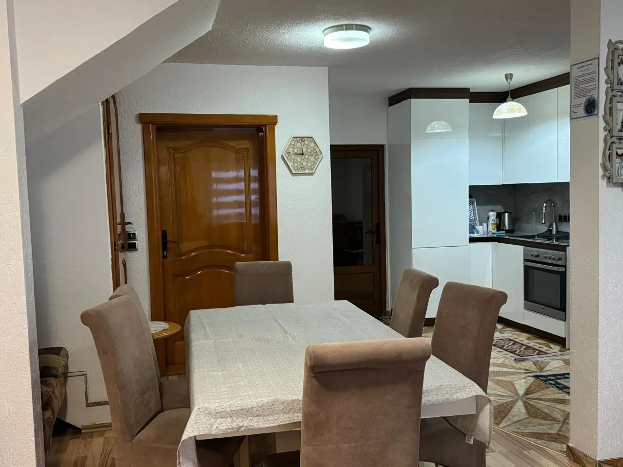 Dining table beside the kitchen in Apartment 1